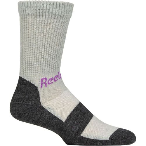 Mens and Women's 1 Pair Technical Wool Rich Crew Technical Trekking Socks / Black 6.5-8 UK - Reebok - Modalova