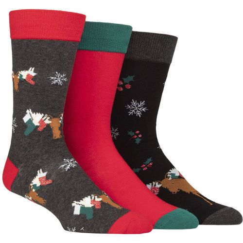 Mens 3 Pair SOCKSHOP Cotton Christmas Gift Socks Moose 7-11 - Wildfeet - Modalova