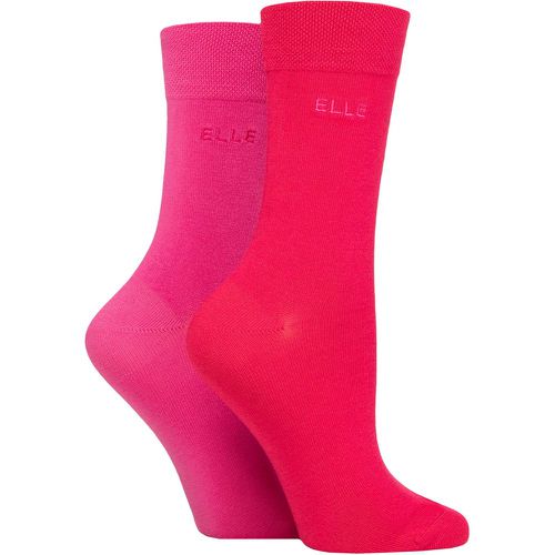 Ladies 2 Pair Elle Plain Bamboo Fibre Socks Cherry Fizz 4-8 - SockShop - Modalova