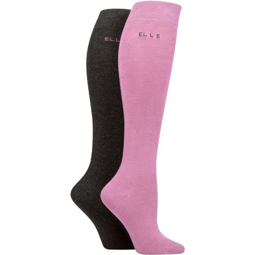 Ladies 2 Pair Plain Bamboo Knee Highs Smokey 4-8 - Elle - Modalova