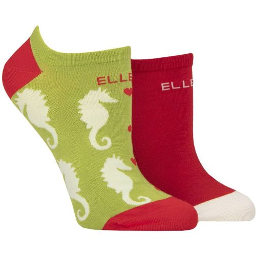 Women's 2 Pair Plain, Patterned and Striped Bamboo No Show Socks Coastal Joy Patterned 4-8 - Elle - Modalova