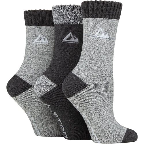 Women's 3 Pair Poly Blend Cushioned Boot Socks Charcoal / 4-8 Ladies - Storm Bloc - Modalova