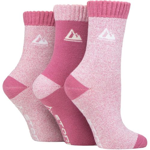 Women's 3 Pair Poly Blend Cushioned Boot Socks / Cream 4-8 Ladies - Storm Bloc - Modalova