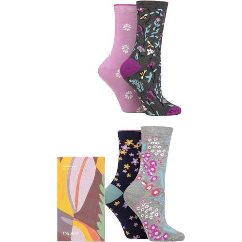 Women's 4 Pair Maeve Bamboo Floral Gift Boxed Socks Multi 4-7 - Thought - Modalova