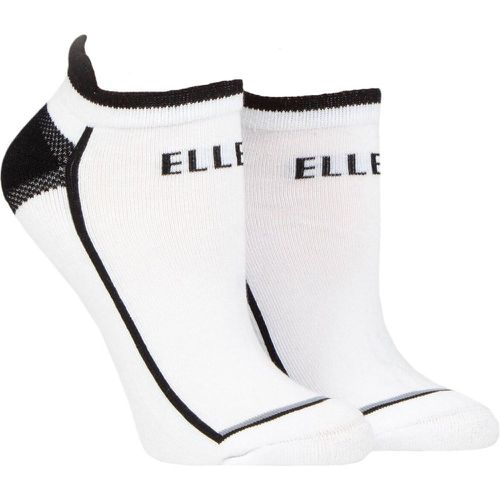 Ladies 2 Pair Sports Cotton Cushioned Trainer Socks / Black 4-8 Ladies - Elle - Modalova