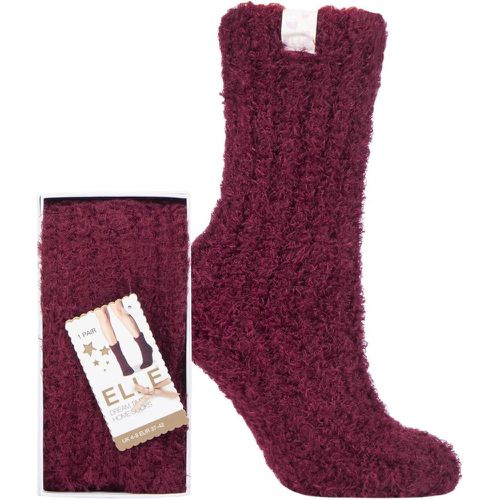 Pair Dark Ruby Feather Slipper Socks Ladies 4-8 Ladies - Elle - Modalova