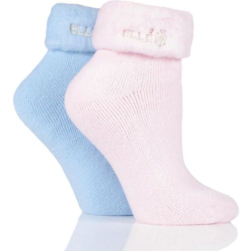 Pair Pink & Blue Original Cosy Bed Socks Ladies 4-8 Ladies - Elle - Modalova