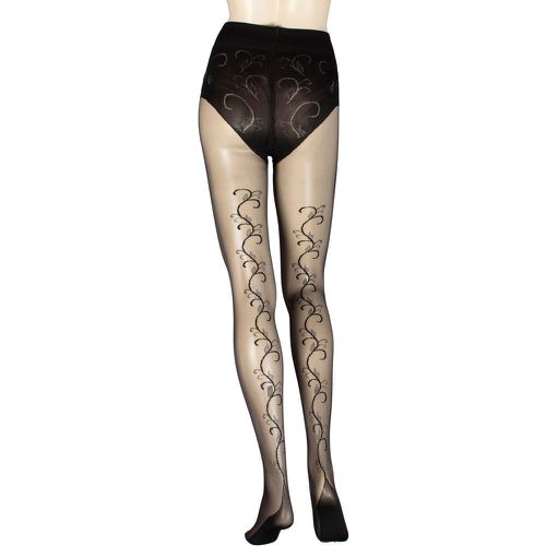 Women's 1 Pair Serenity Floral Backseam Tights Small - Trasparenze - Modalova