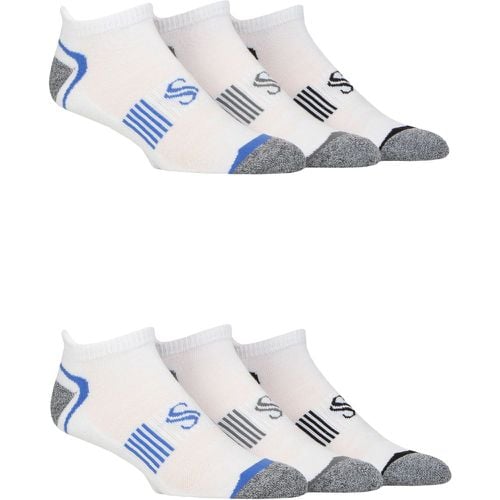 Mens 6 Pair Performance Sport Tech Half Cushioned Trainer Socks 7-11 Mens - SockShop - Modalova