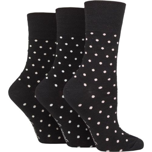Ladies 3 Pair Cotton Patterned and Striped Socks Digital Dots 4-8 Ladies - Gentle Grip - Modalova