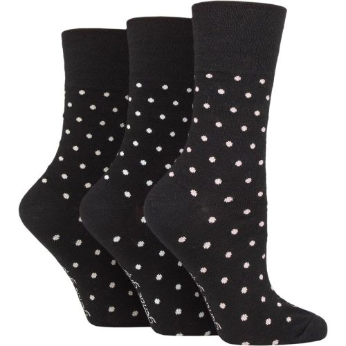 Ladies 3 Pair Patterned and Striped Socks Digital Dots 4-8 Ladies - Gentle Grip - Modalova