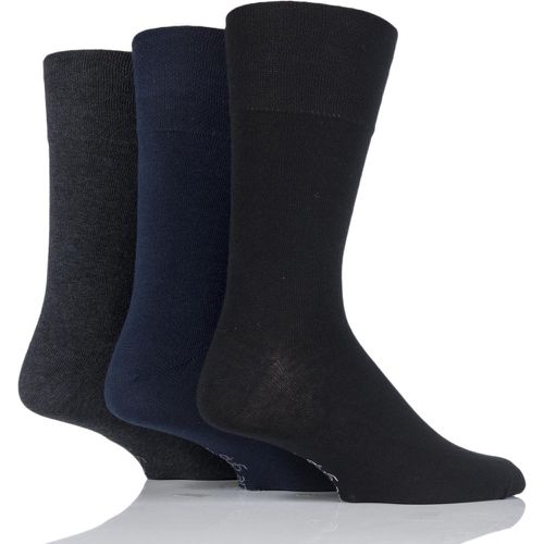 Pair Black / Navy / Grey Plain Socks Men's 6-11 Mens - Gentle Grip - Modalova