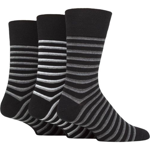 Mens 3 Pair Cotton Argyle Patterned and Striped Socks Varied Stripe 6-11 Mens - Gentle Grip - Modalova