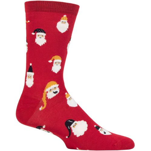 Mens 1 Pair Alfredo Christmas Santa Bamboo Socks Bright 7-11 - Thought - Modalova