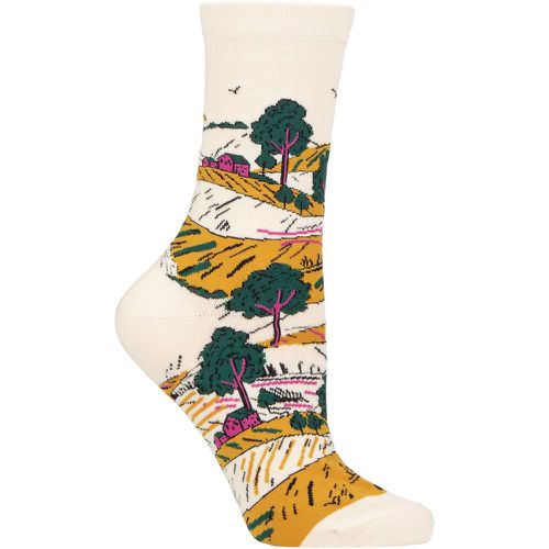 Ladies 1 Pair Evetta Landscape Organic Cotton Socks 4-7 Ladies - Thought - Modalova