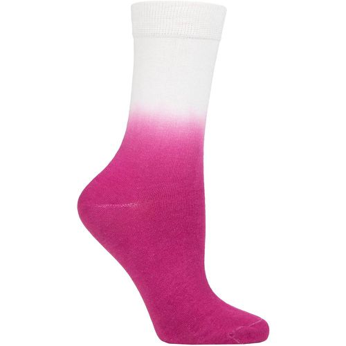 Women's 1 Pair Dip Dye Bamboo and Organic Cotton Socks Magenta 4-7 Ladies - Thought - Modalova