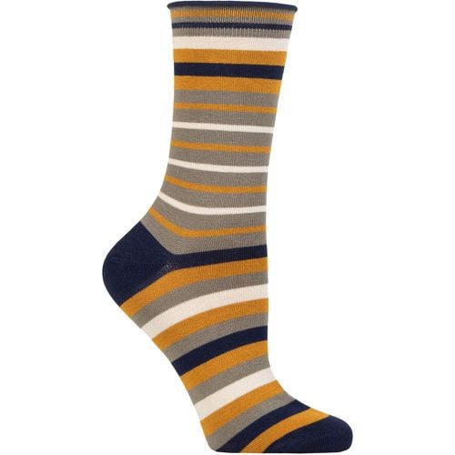 Women's 1 Pair Bamboo and Organic Cotton Striped Socks Pea 4-7 Ladies - Thought - Modalova