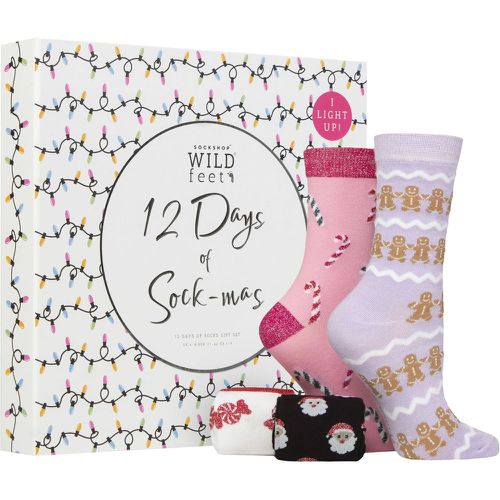 Women's 12 Pair SOCKSHOP 12 Days of Sock-mas Christmas Lights Light Up Christmas Advent Calendar 4-8 - Wildfeet - Modalova