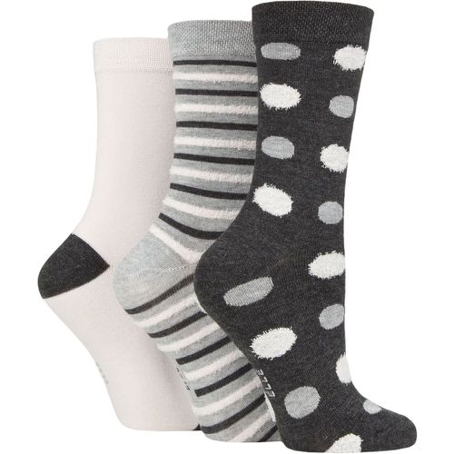 Women's 3 Pair Spotty and Stripe Feather Bamboo Socks Pink / 4-8 Ladies - Elle - Modalova