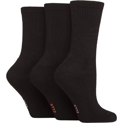 Women's 3 Pair Half Cushion Bamboo Sports Socks Plain 4-8 - Elle - Modalova