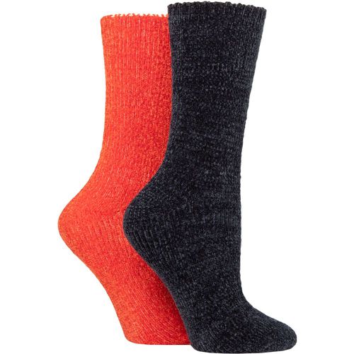 Women's 2 Pair Chenille Boot Socks Rust 4-8 Ladies - Elle - Modalova