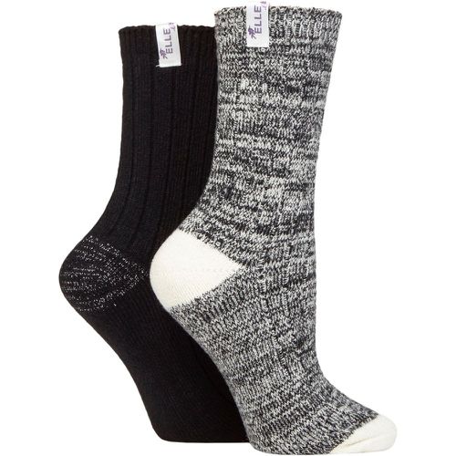 Women's 2 Pair Velvet Soft and Sparkle Boot Socks 4-8 Ladies - Elle - Modalova