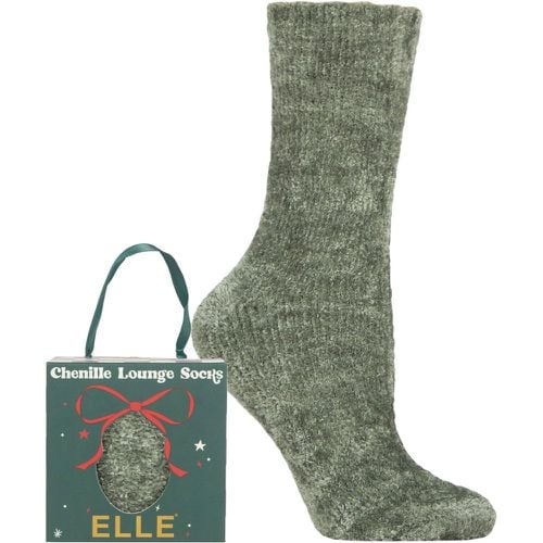 Women's 1 Pair Chenille Gift Boxed Socks Light Pine 4-8 - Elle - Modalova