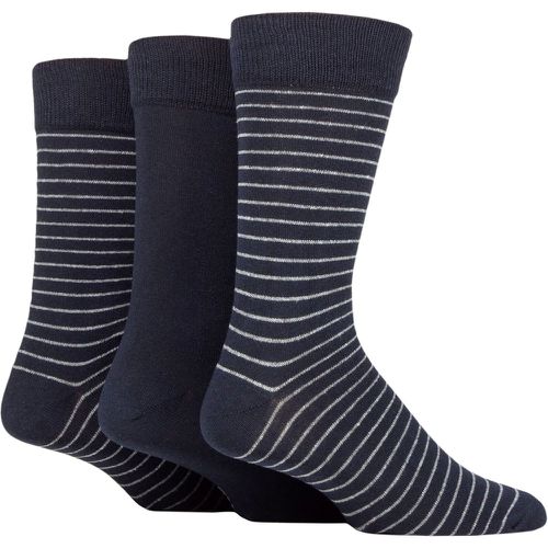 Mens 3 Pair SOCKSHOP 100% Recycled Fine Stripe Cotton Socks Navy 7-11 Mens - TORE - Modalova