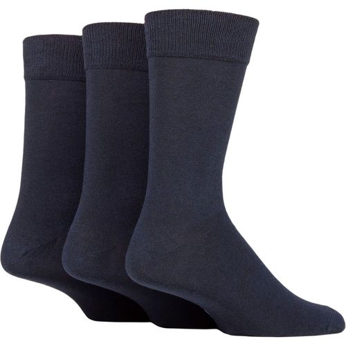 Mens 3 Pair SOCKSHOP 100% Recycled Plain Cotton Socks Navy 7-11 Mens - TORE - Modalova