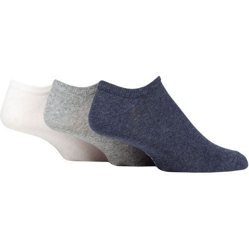 Mens 3 Pair SOCKSHOP 100% Recycled Plain Cotton Trainer Socks Blue / Grey / White 7-11 Mens - TORE - Modalova