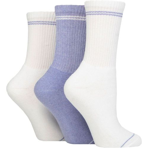 Ladies 3 Pair SOCKSHOP 100% Recycled Fashion Cotton Sports Socks White / Lilac 4-8 - TORE - Modalova