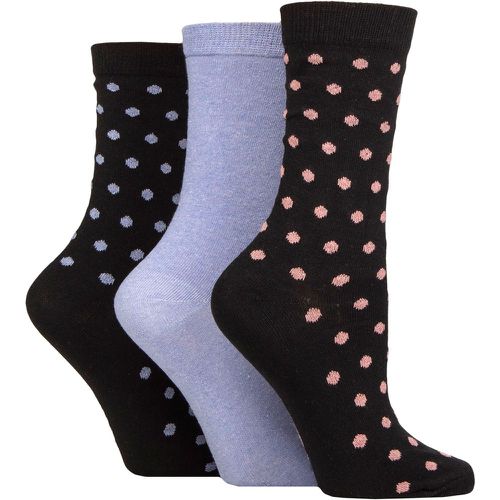 Ladies 3 Pair SOCKSHOP 100% Recycled Cotton Polka Dot Patterned Socks Spots Black 4-8 - TORE - Modalova