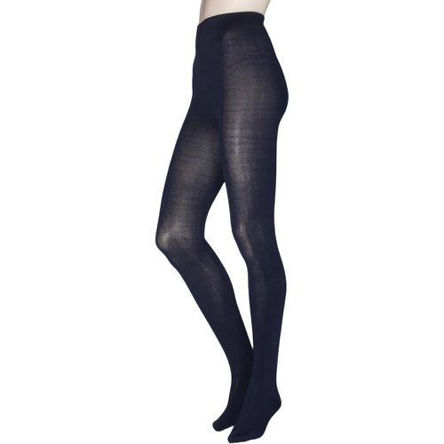 Pair Navy Elgin Bamboo and Recycled Polyester Plain Tights Ladies Small - Thought - Modalova