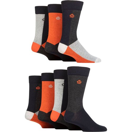 Mens 7 Pair Jeff Banks Recycled Cotton Patterned Socks Blocks Orange / Grey 7-11 - SockShop - Modalova