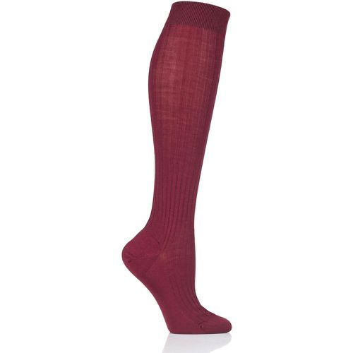 Pair Wine Classic Merino Wool Ribbed Knee High Socks Ladies 4-7 Ladies - Pantherella - Modalova