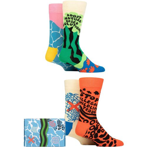 Mens and Women's 4 Pair WWF Gift Boxed Socks Multi 7.5-11.5 Unisex - Happy Socks - Modalova