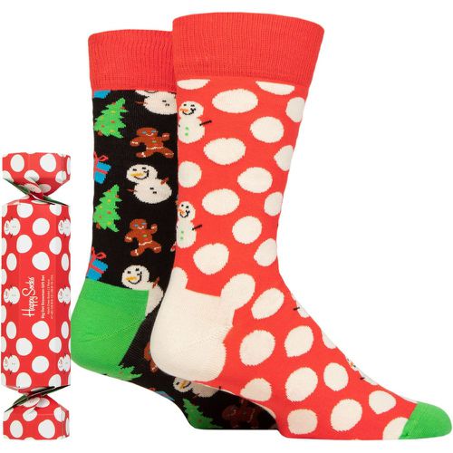 Mens and Ladies 2 Pair Big Dot Snowman Gift Boxed Socks Multi 4-7 Unisex - Happy Socks - Modalova