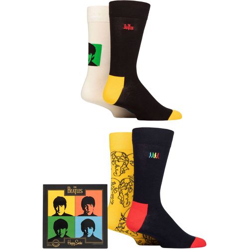 Mens and Ladies 4 Pair Beatles Gift Boxed Socks Multi 4-7 Unisex - Happy Socks - Modalova