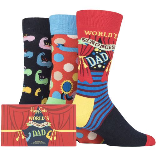 Mens 3 Pair Fathers Day Gift Boxed Cotton Socks Assorted 7-11 Mens - Happy Socks - Modalova