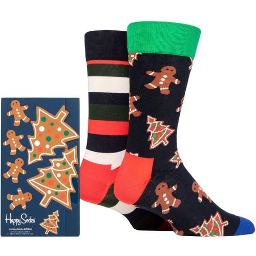 Mens and Women's 2 Pair Gingerbread Cookies Gift Boxed Socks Multi 7.5-11.5 Unisex - Happy Socks - Modalova