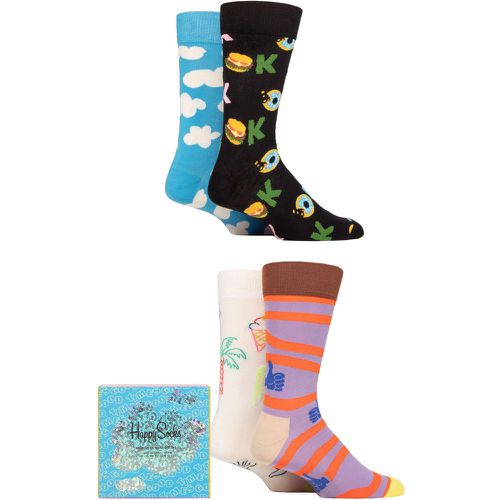 Mens and Ladies 4 Pair Good Times Gift Boxed Socks Multi 4-7 Unisex - Happy Socks - Modalova
