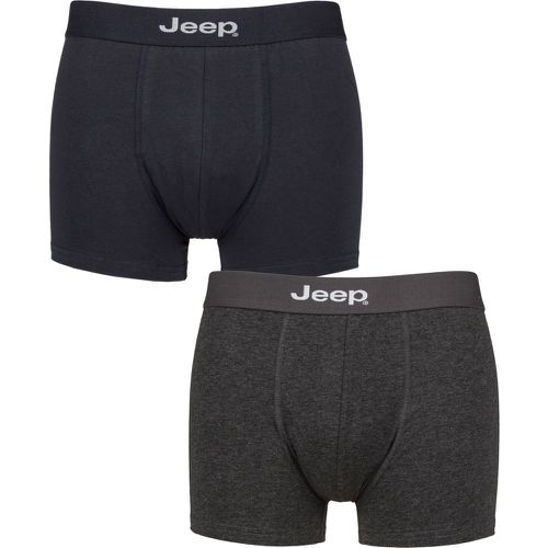 Pack Navy / Charcoal Cotton Plain Fitted Hipster Trunks Men's Large - Jeep - Modalova