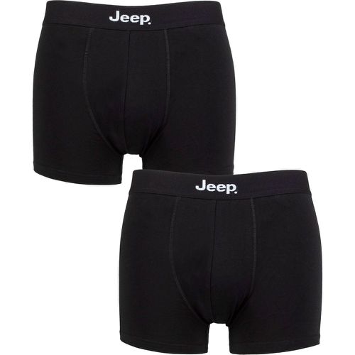 Mens 2 Pack Cotton Plain Fitted Hipster Trunks / L - Jeep - Modalova