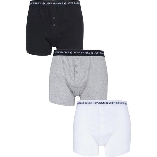 Pack Black / White / Grey Marlow Buttoned Boxer Shorts Men's Medium - Jeff Banks - Modalova