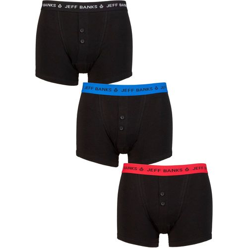 Mens 3 Pack Marlow Buttoned Boxer Shorts Red / Blue / XL - Jeff Banks - Modalova