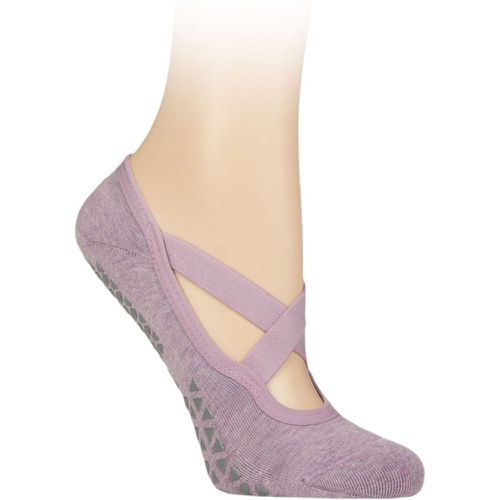 Women's 1 Pair Full Toe Organic Cotton Chloe Ballet Slippers Socks with Grip Dawn 3-5.5 Ladies - Tavi Noir - Modalova