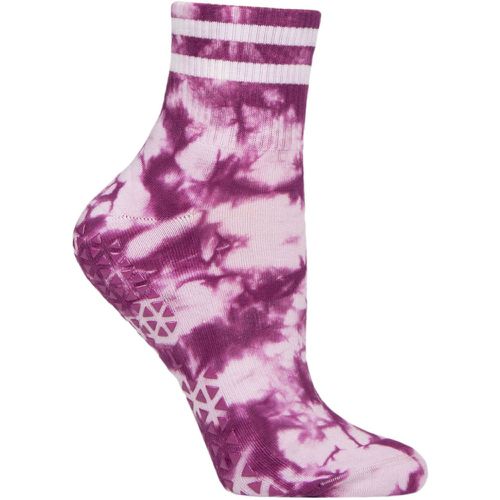 Ladies 1 Pair Aria Grip Socks Violet Tie Dye S - Tavi Noir - Modalova