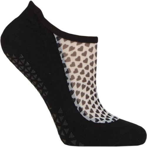 Ladies 1 Pair Tavi Noir Maddie Organic Cotton Sheer Top Yoga Socks with Grip Follow Your Heart 6-8.5 Ladies - SockShop - Modalova