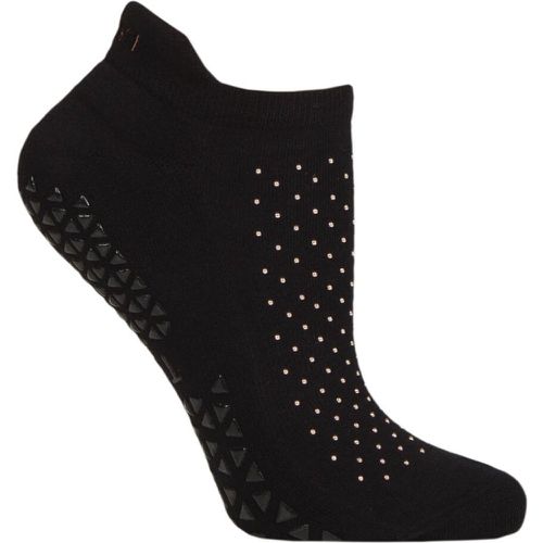 Women's 1 Pair Savvy Organic Cotton Low Rise Yoga Socks with Grip Embers Twinkle 6-8.5 Ladies - Tavi Noir - Modalova