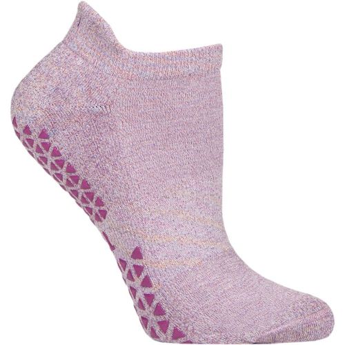 Ladies 1 Pair Tavi Noir Savvy Organic Cotton Low Rise Yoga Socks with Grip Lilac S - SockShop - Modalova
